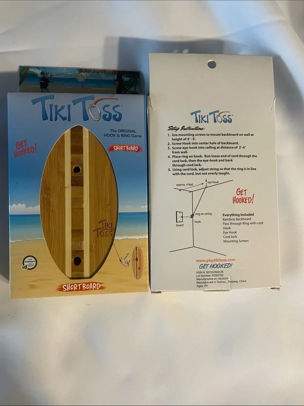 Shortboard Tiki Toss Hook & Ring Game - Natural Wood